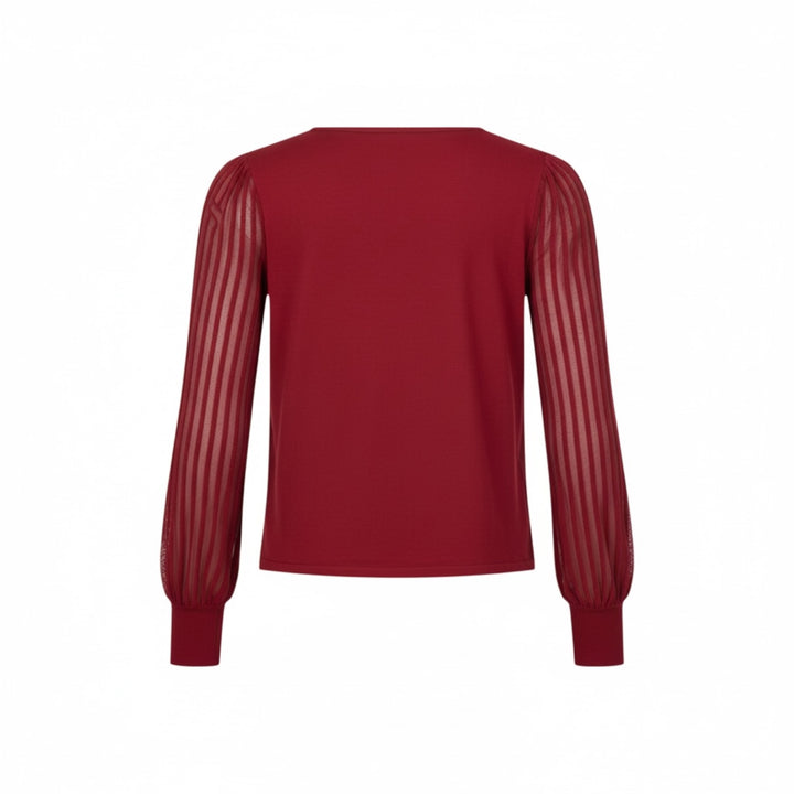 Sunday Sweater with Sheer Sleeve Raspberry