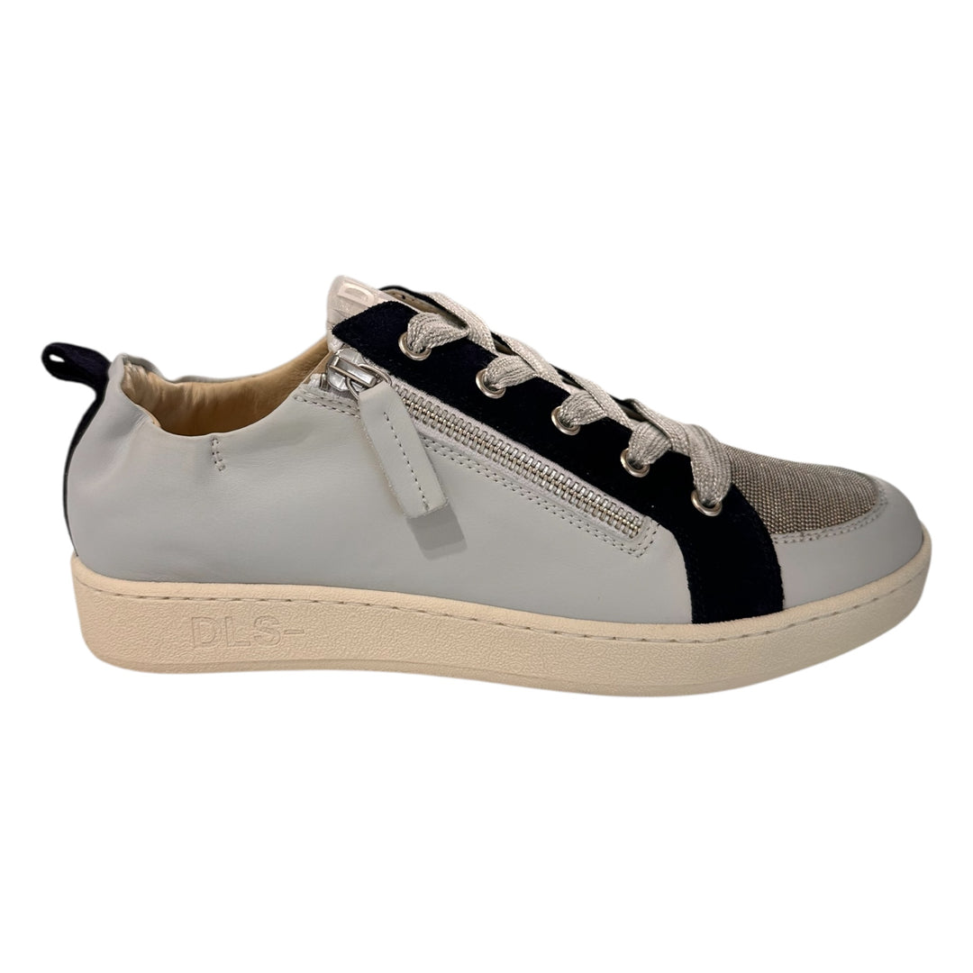 DL Sport Leather Light Blue Sneaker with Navy