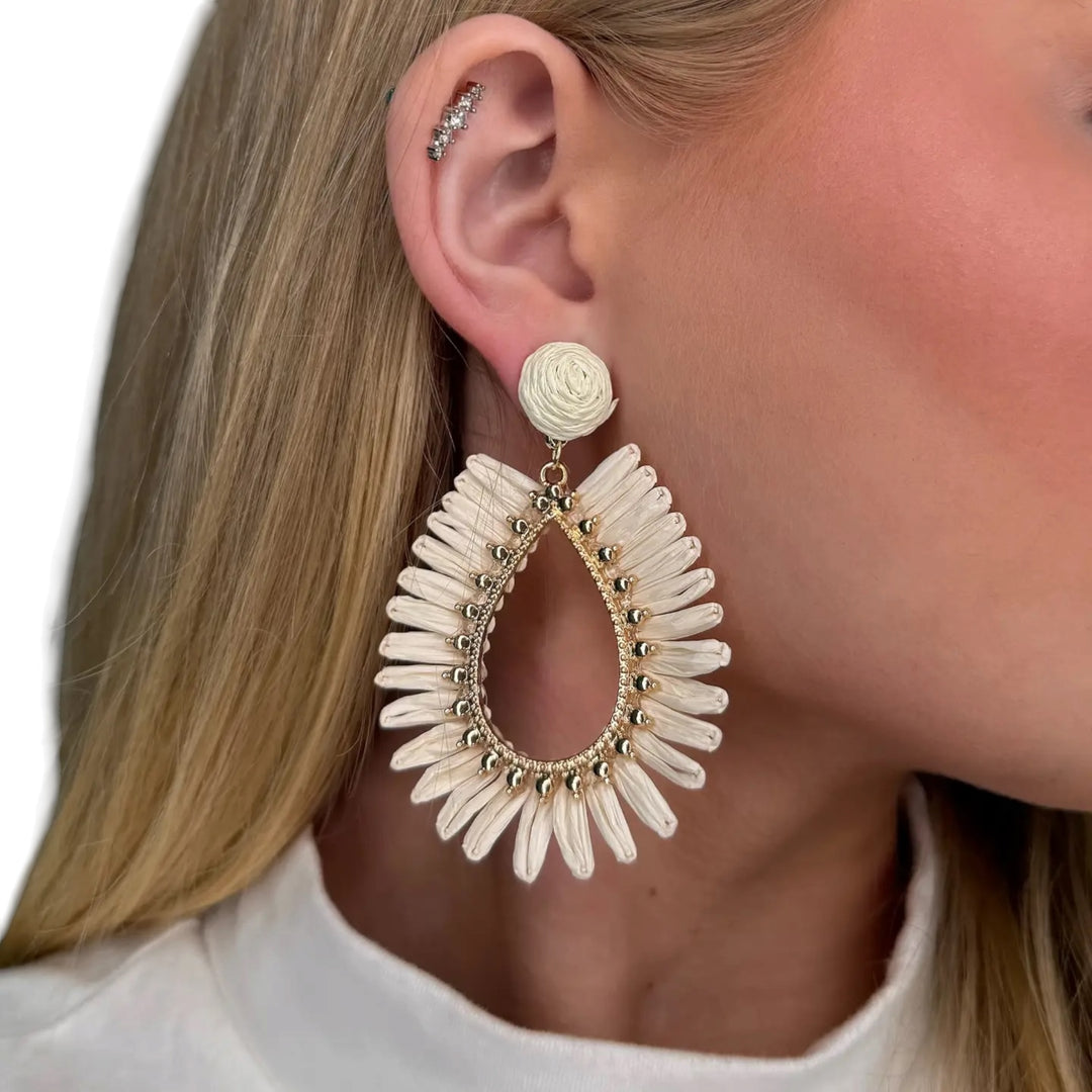 Last True Angel Woven Pear Earring Cream