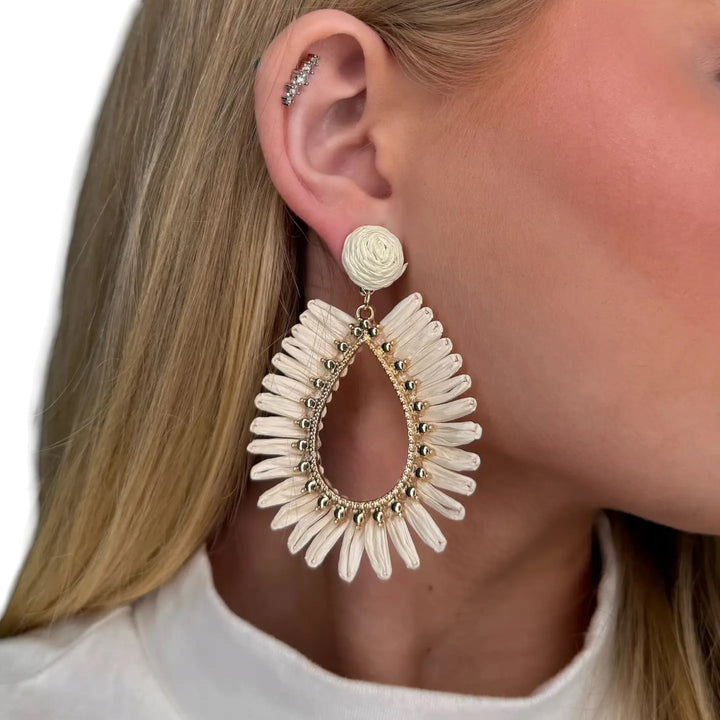 Last True Angel Woven Pear Earring Cream