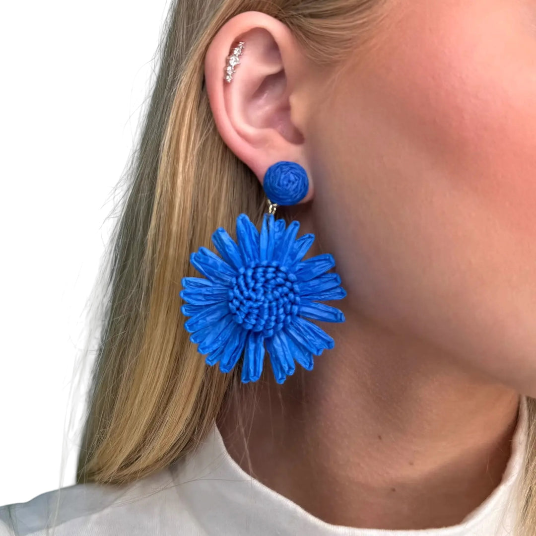 Last True Angel Woven Sunflower Earring Blue
