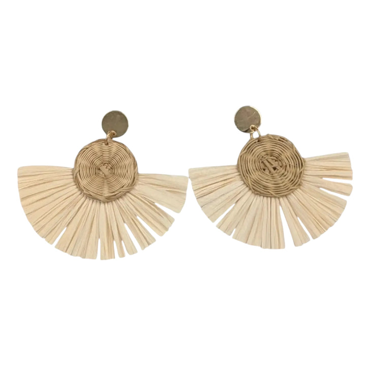 Last True Angel Raffia Fan Earring Natural