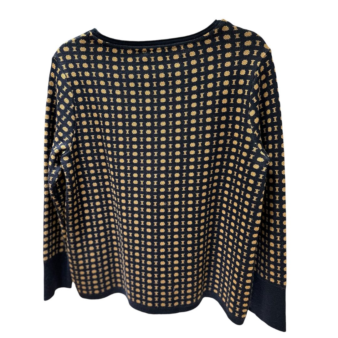 Maria Bellentani Jacquard Knit Sweater Navy