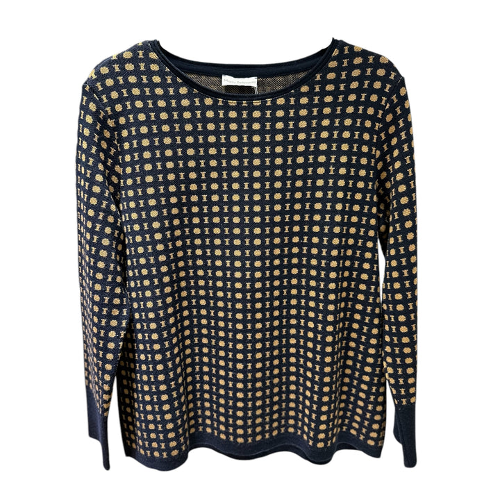 Maria Bellentani Jacquard Knit Sweater Navy