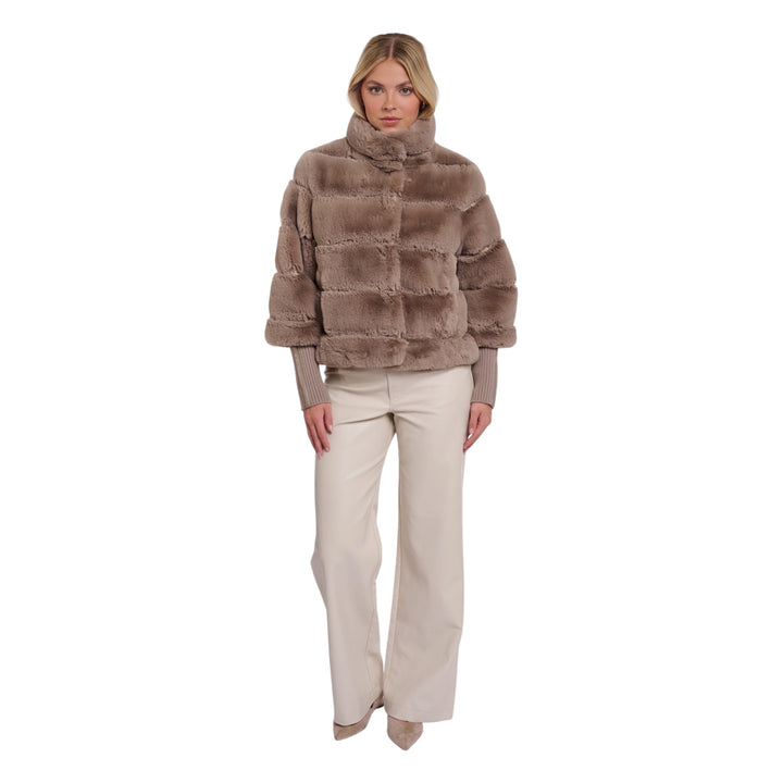 Rino & Pelle Feline Rib Cuff Jacket Mocha Latte