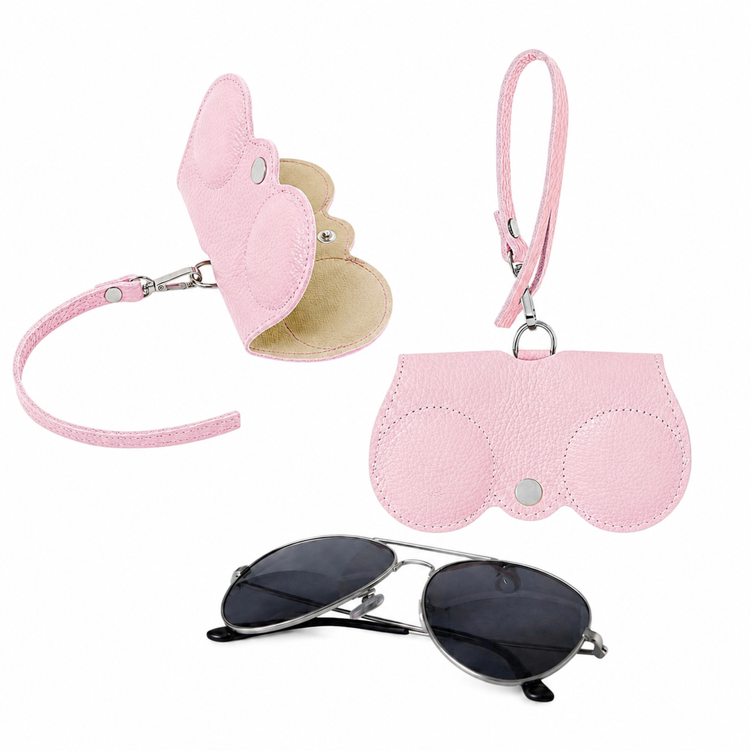 Leather Sunglasses Holder Blossom Pink