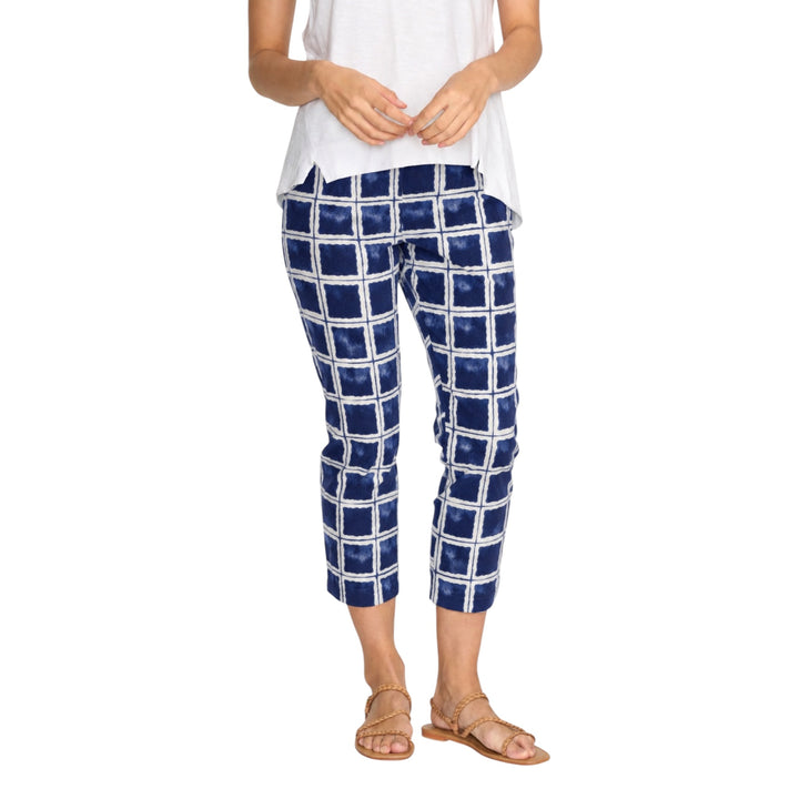 Foil Fuss Free Capri Trousers Block Buster Print