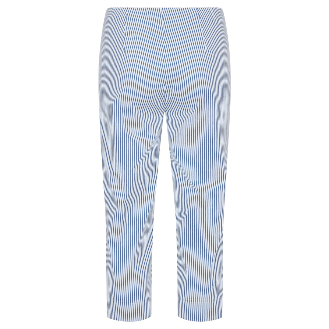 Robell Marie 07 Seersucker Trousers Blue Stripe
