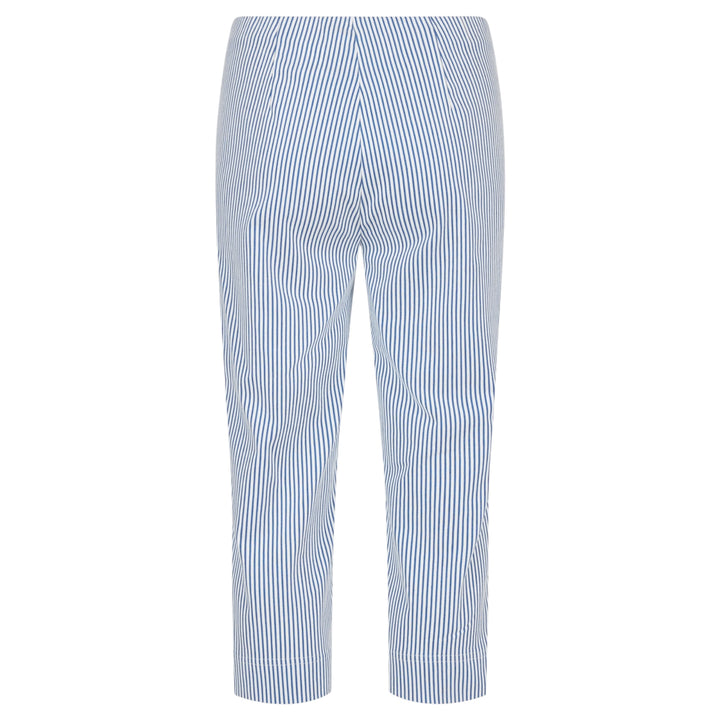 Robell Marie 07 Seersucker Trousers Blue Stripe