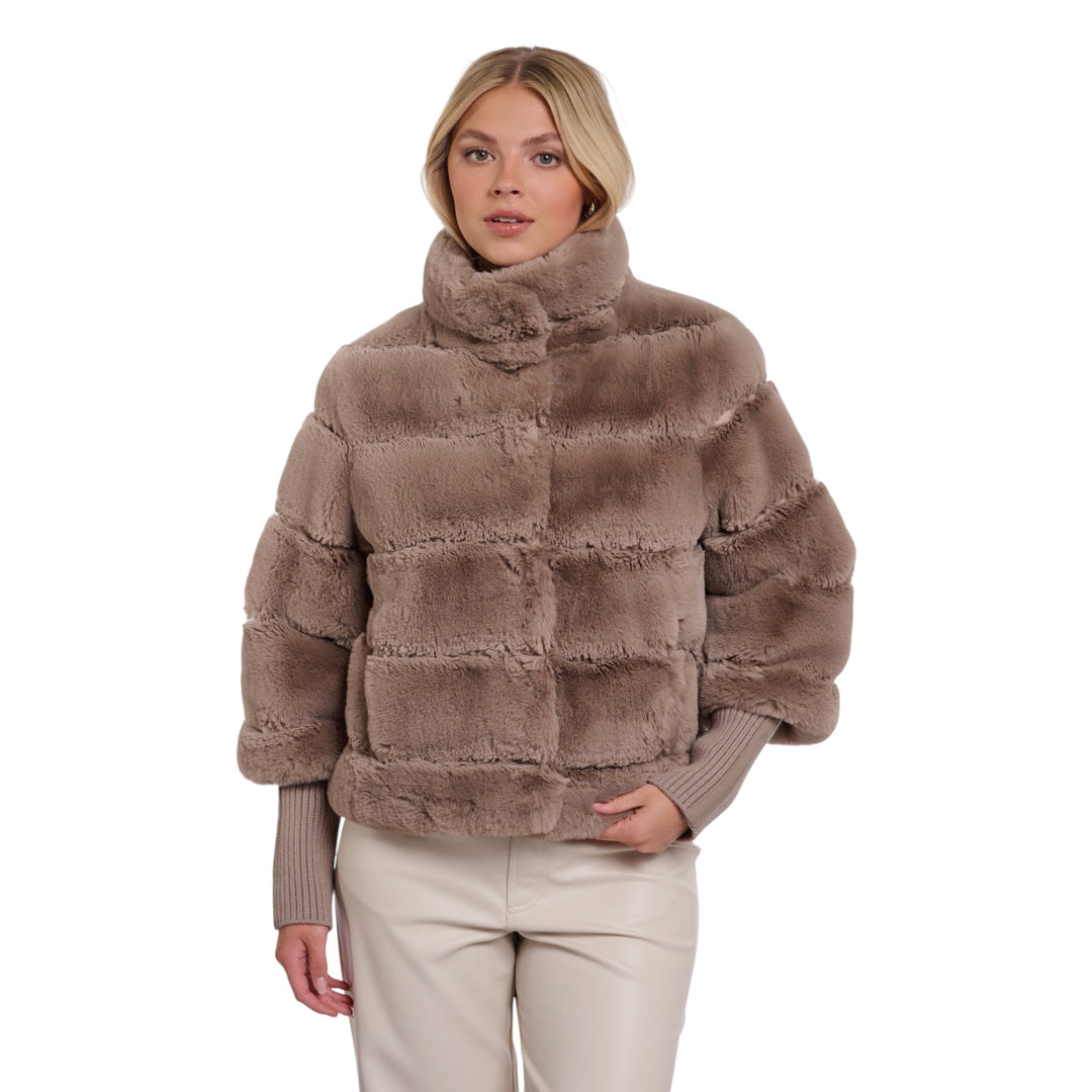 Rino & Pelle Feline Rib Cuff Jacket Mocha Latte