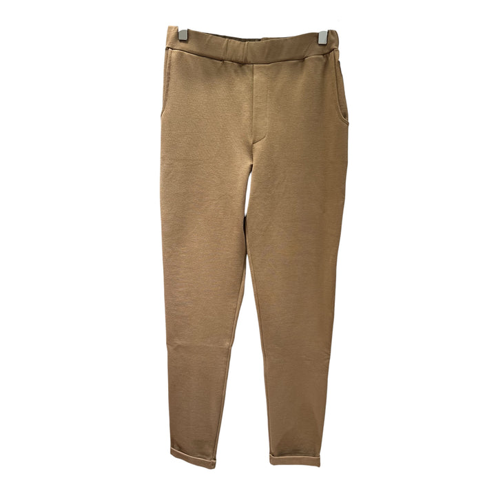 Maria Villalobos Narrow Leg Stretch Trousers Camel