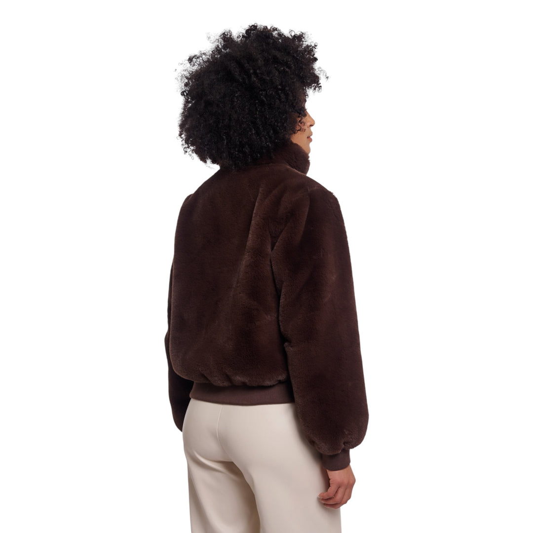 Rino & Pelle Ambra Short Faux Fur Jacket Coffee Roast