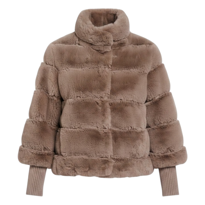 Rino & Pelle Feline Rib Cuff Jacket Mocha Latte