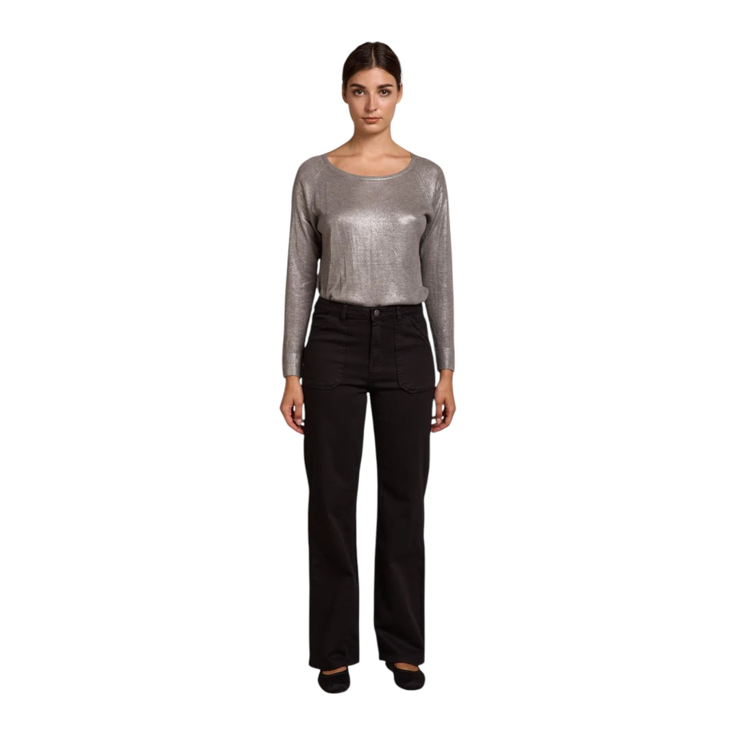 TOXIK3 Charlotte Wide Leg Jeans Black