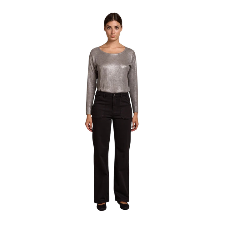TOXIK3 Charlotte Wide Leg Jeans Black