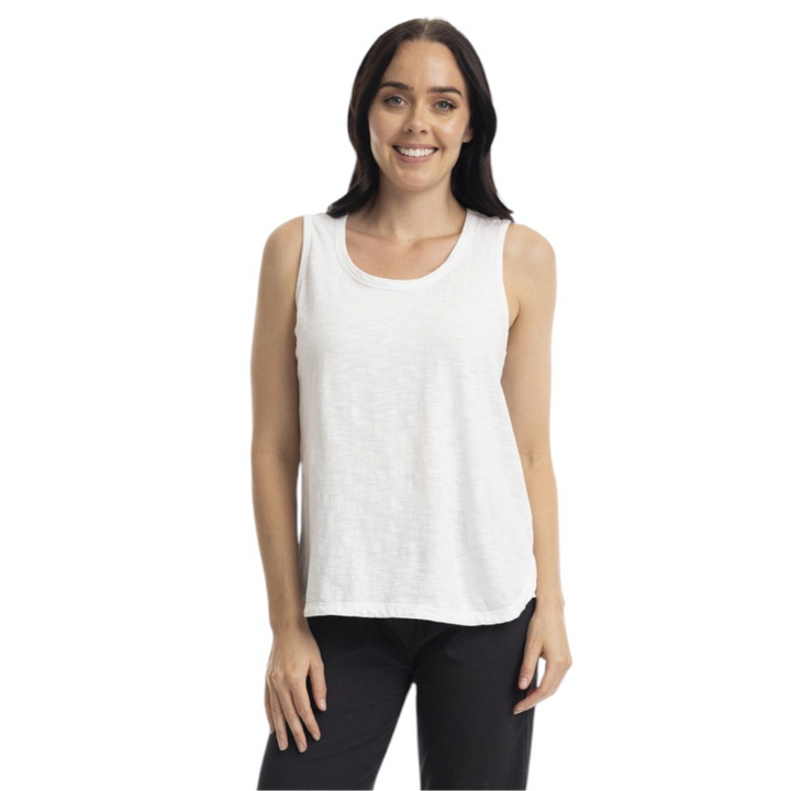 Orientique Cotton Vest Top White