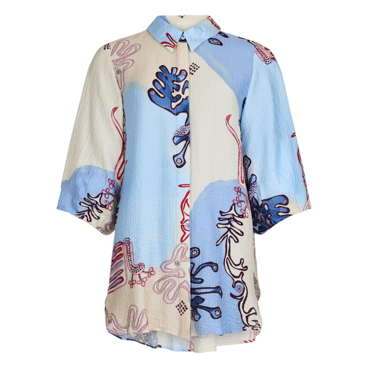 Noen Long Printed Tunic Blue