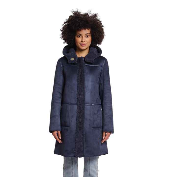 Rino & Pelle Alina Long Reversible Coat Night Grey
