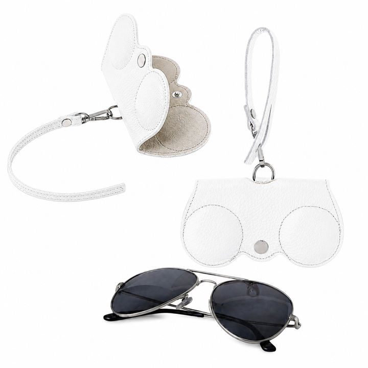 Leather Sunglasses Holder White