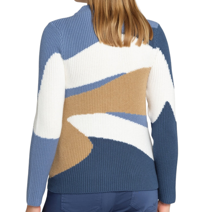 Gollehaug Colourblock Sweater Atlantis Blue