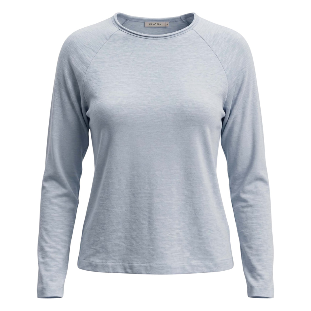 Alice Collins Clara Slub Top Blue Smoke