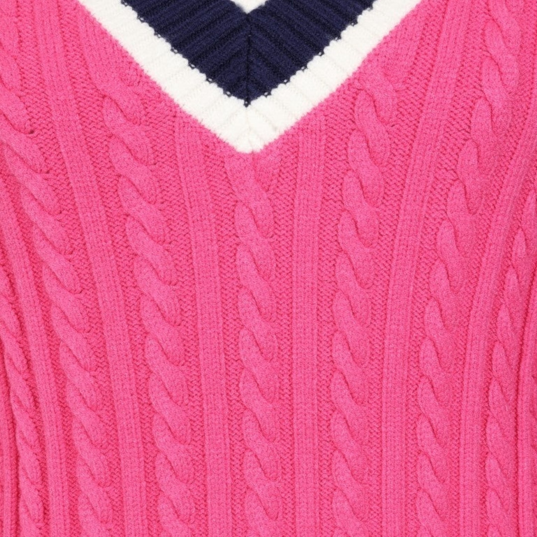 Alice Collins Liz V Neck Pullover Fuchsia