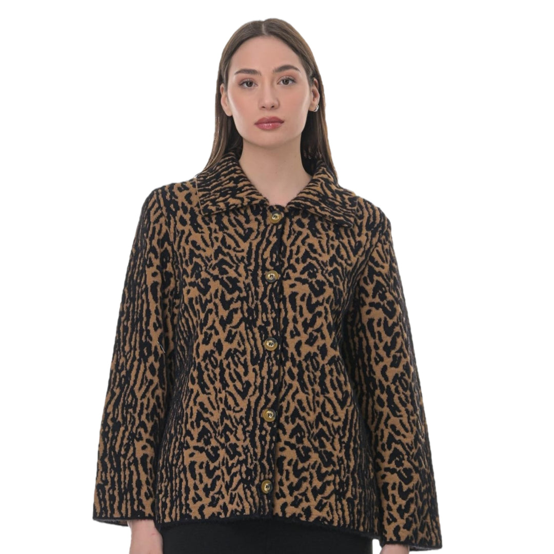 Allison Animal Print Jacket Black