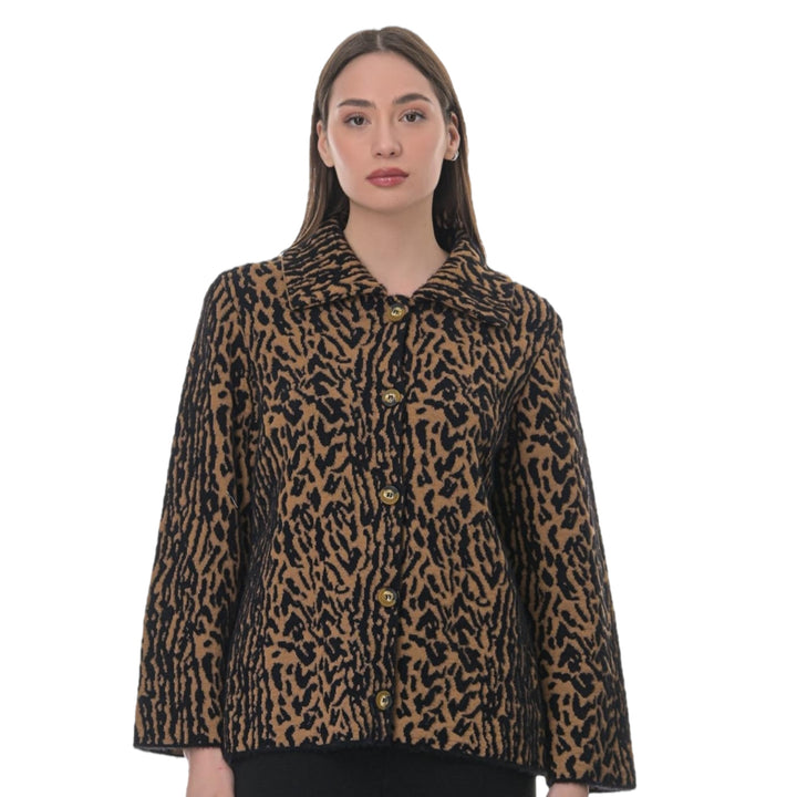 Allison Animal Print Jacket Black