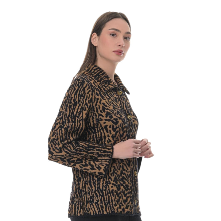 Allison Animal Print Jacket Black