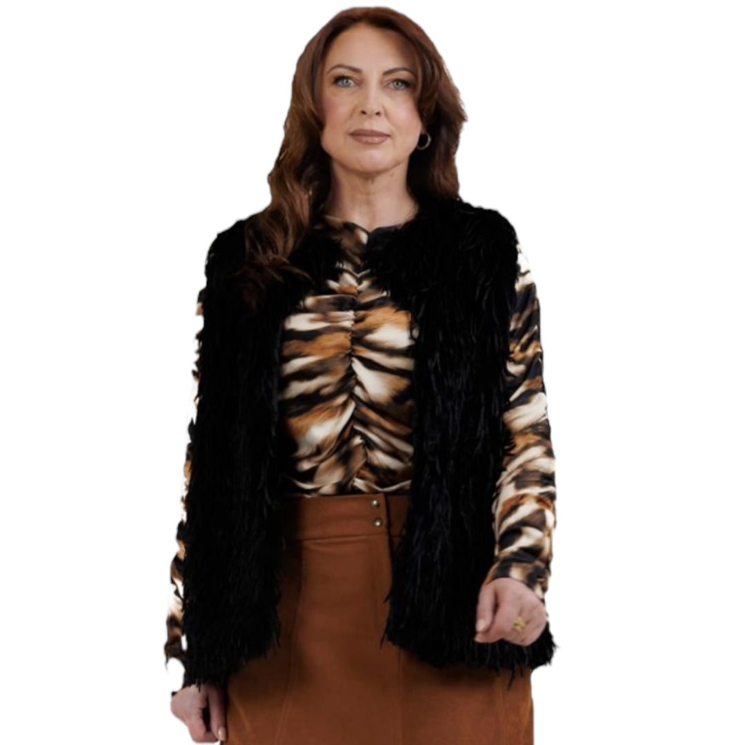 Allison Furry Gilet Black