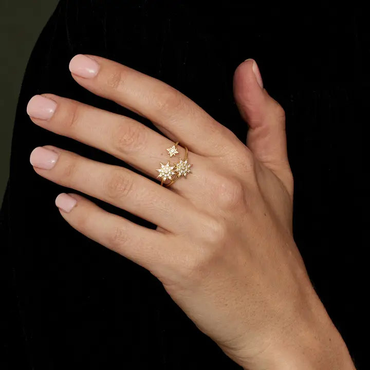 Ashiana Mila Star Ring Gold