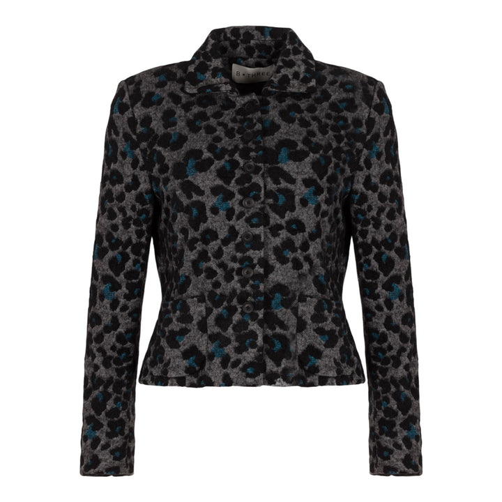 B*Three Zoe Jacket Animal Petrol Blue