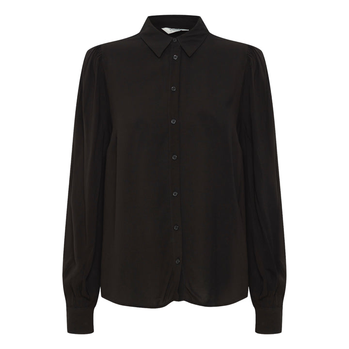 B-Young-Josa-Puff-Shirt-Black-Product-Image-Front-View