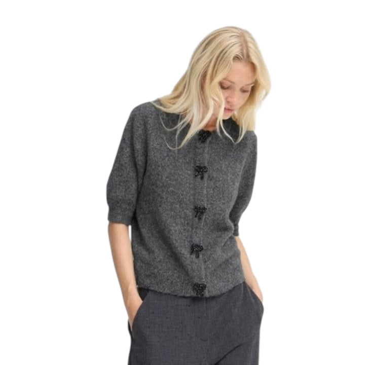 B Young Omea Decor Cardigan Dark Grey Melange