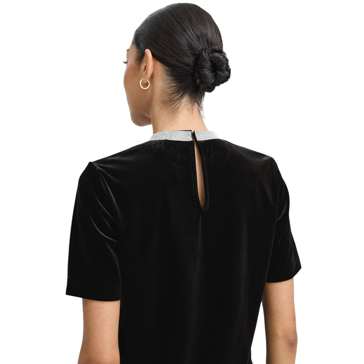 B Young Perlina Velvet Top True Black