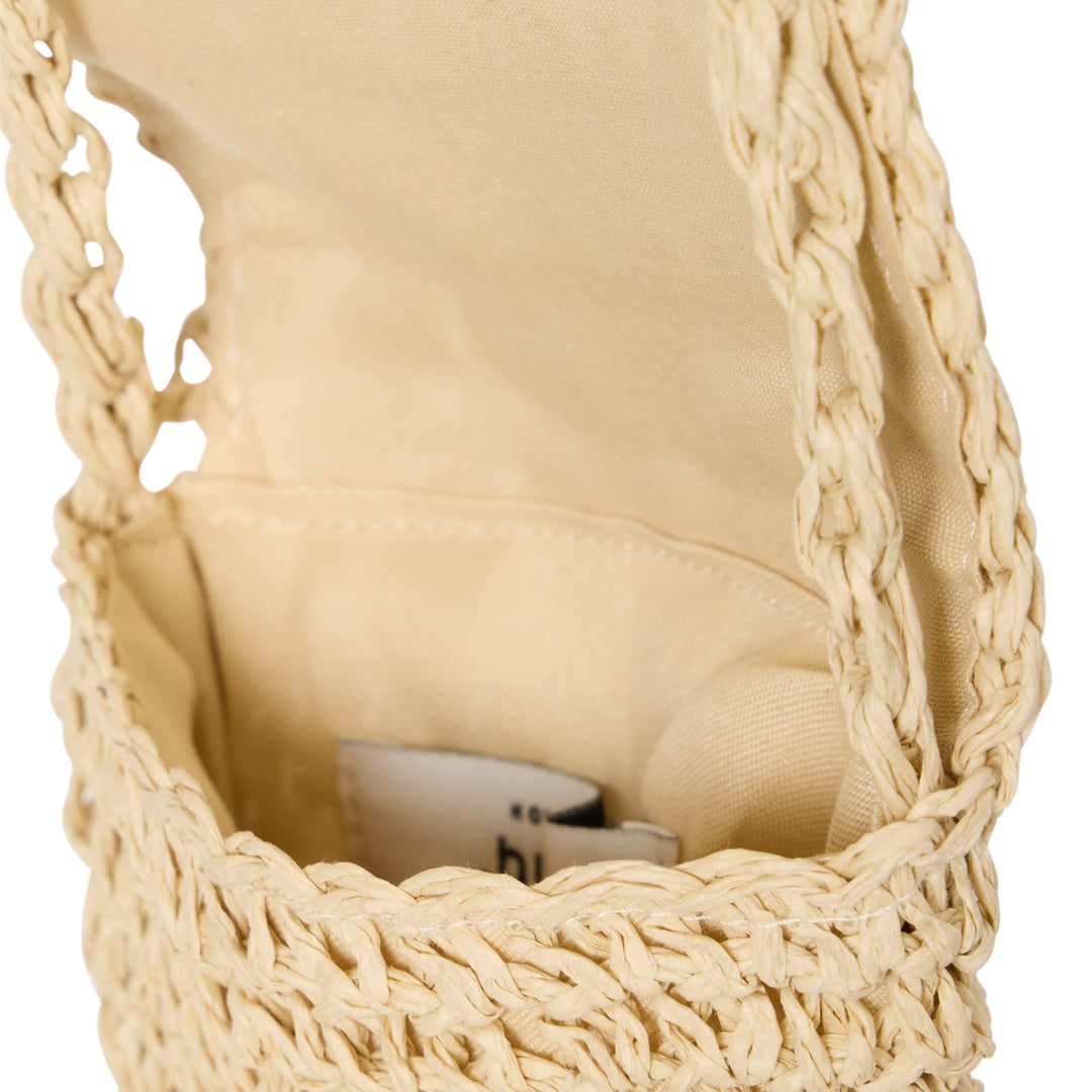 B Young Vibbe Phone Bag Natural Straw