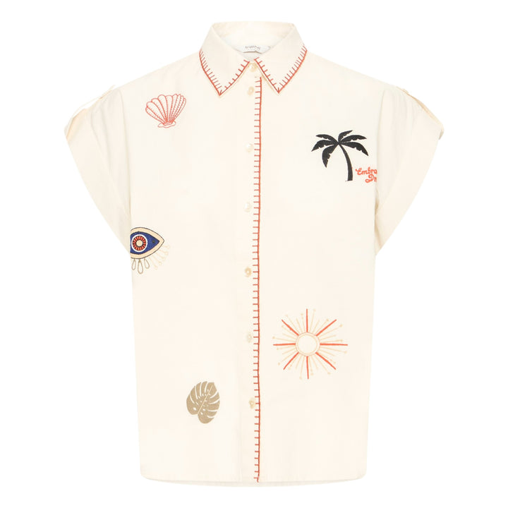 B.Young Jessel Embroidered Shirt Birch