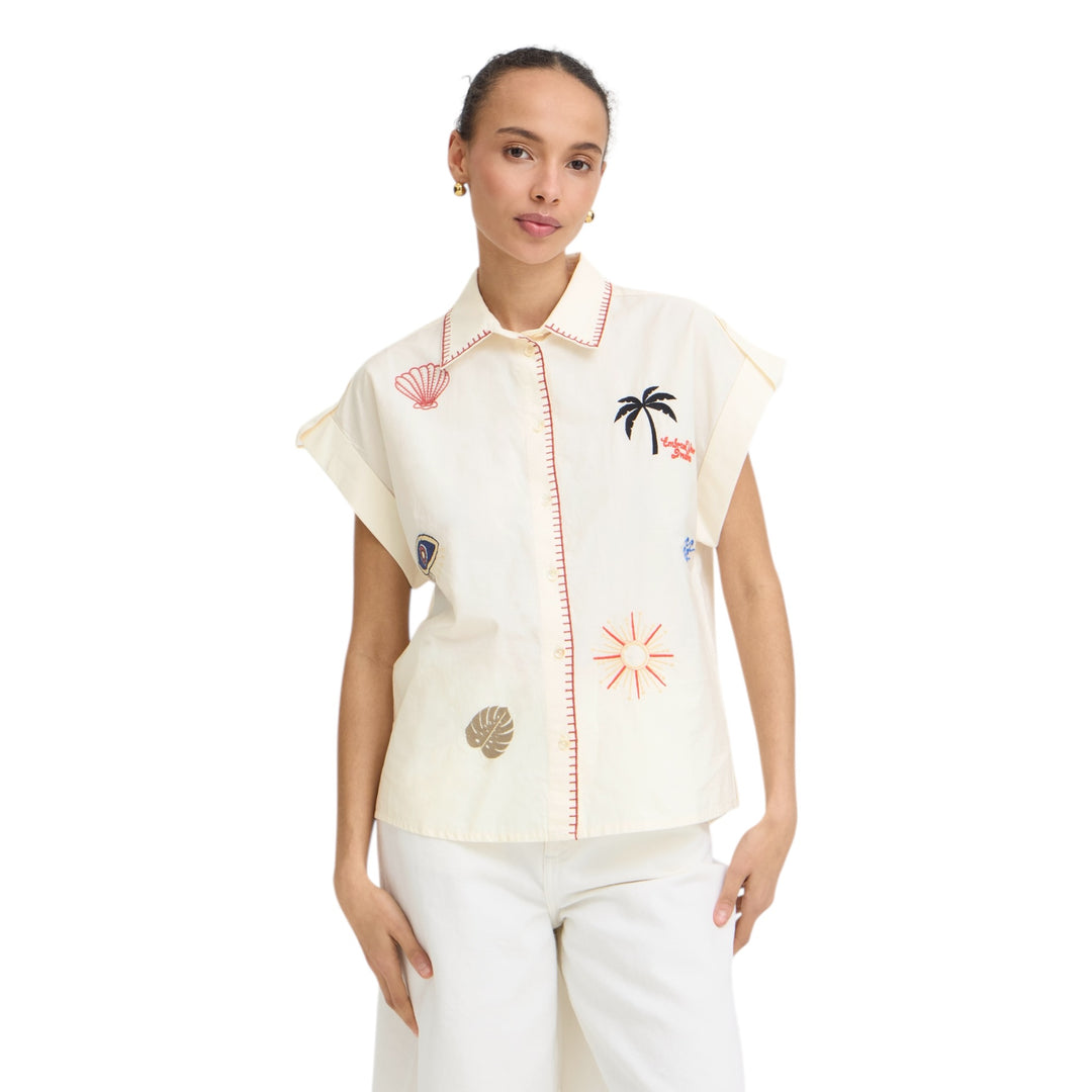B.Young Jessel Embroidered Shirt Birch