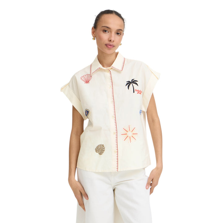 B.Young Jessel Embroidered Shirt Birch