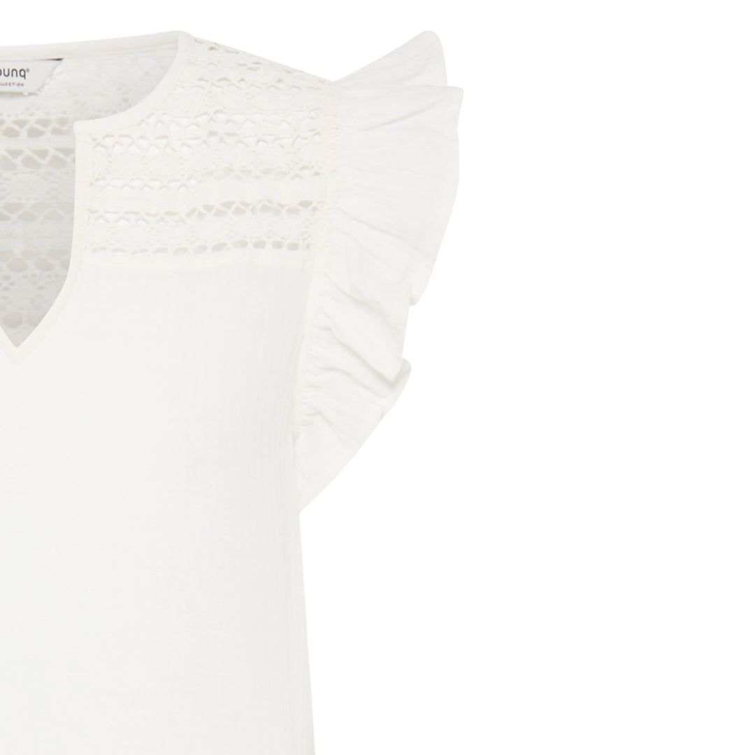 B.Young Berlin Frill Blouse Marshmallow