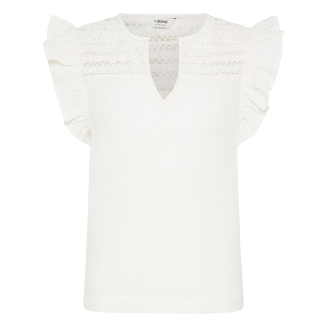 B.Young Berlin Frill Blouse Marshmallow