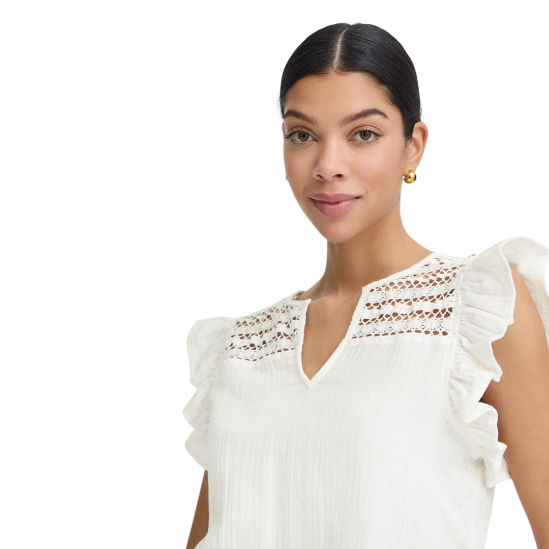 B.Young Berlin Frill Blouse Marshmallow