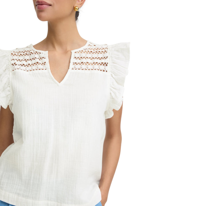 B.Young Berlin Frill Blouse Marshmallow