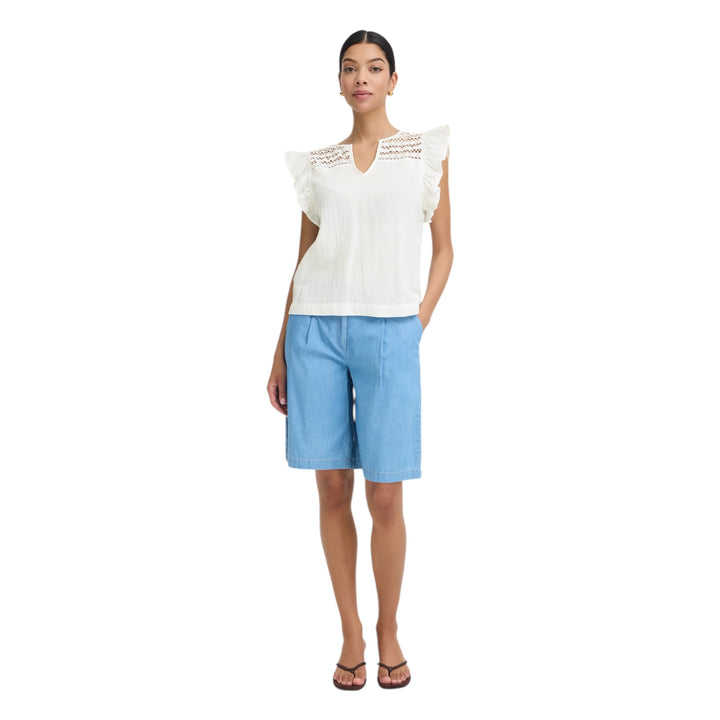 B.Young Berlin Frill Blouse Marshmallow