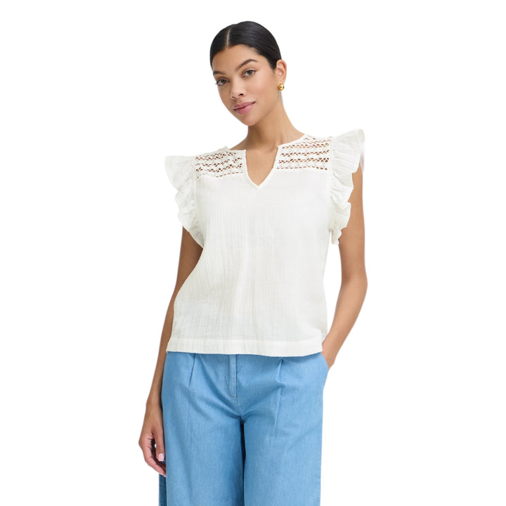B.Young Berlin Frill Blouse Marshmallow