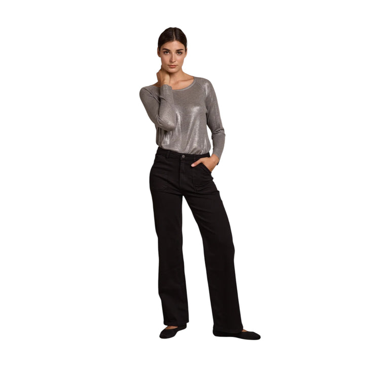 TOXIK3 Charlotte Wide Leg Jeans Black
