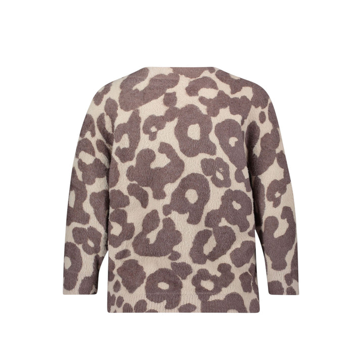 Betty Barclay Leopard Print Sweater with Sequins Taupe