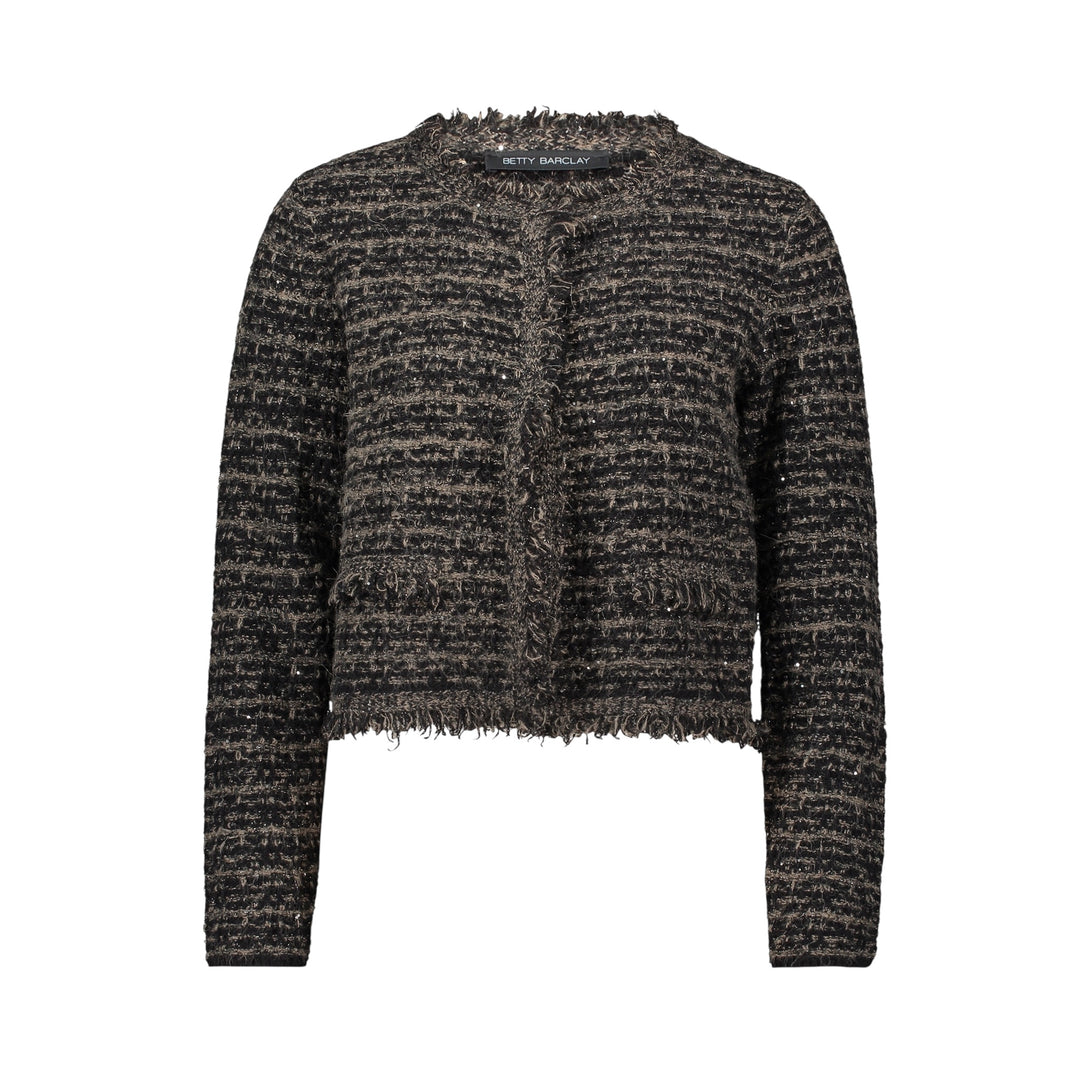 Betty-Barclay-Short-Textured-Jacket-Black-Brown-Front