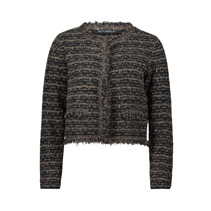 Betty-Barclay-Short-Textured-Jacket-Black-Brown-Front