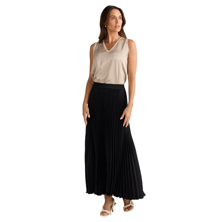 Brave+True Alias Pleated Skirt Black